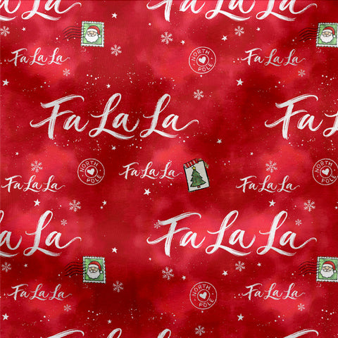 French Terry Fa La La Rot 3945 (Bio) VORBESTELLUNG Runde 3