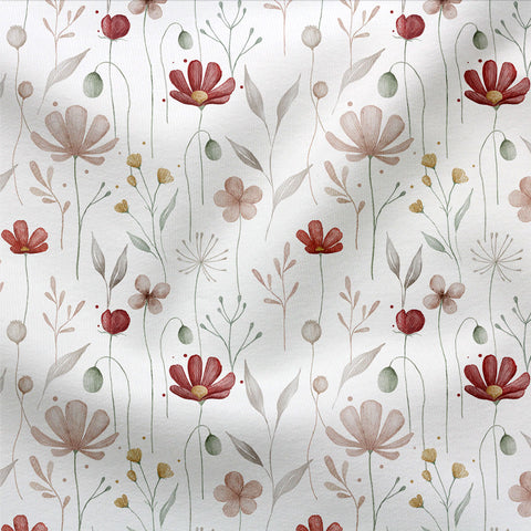 French Terry Fionas Flowers White (Bio)