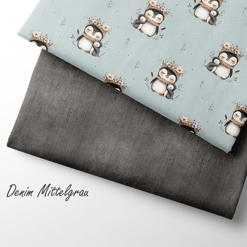 French Terry Denim Mittelgrau