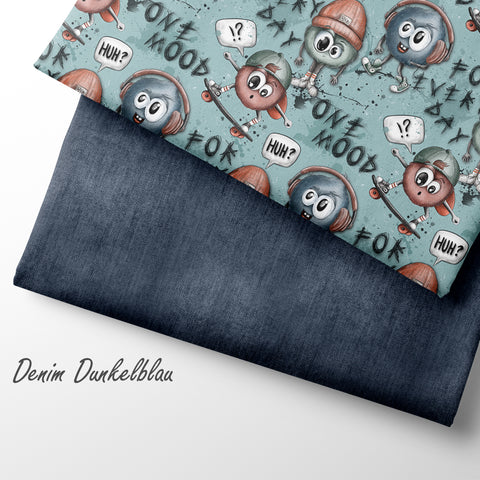 French Terry Denim Dunkelblau
