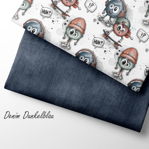 French Terry Denim Dunkelblau