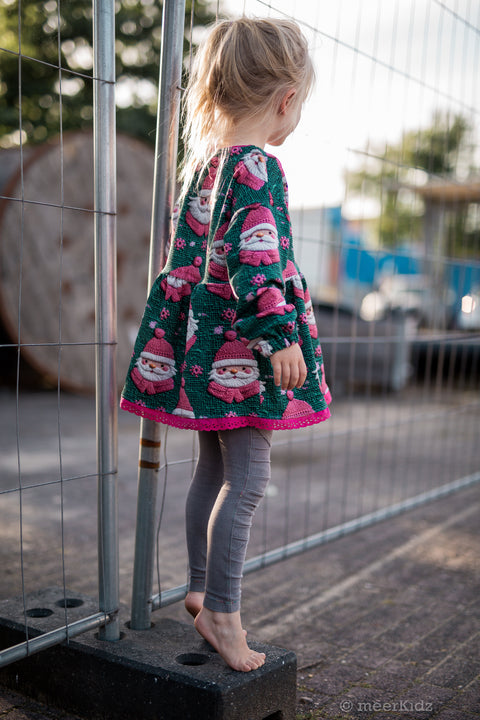French Terry Knitted Santa Pink Green 3022 (Bio) VORBESTELLUNG