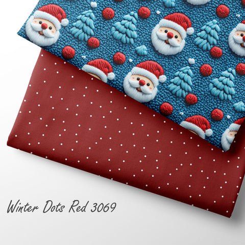 French Terry Winter Dots Red 3069 (Bio) VORBESTELLUNG