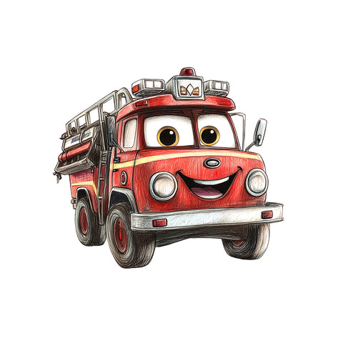 Bügelbild Fröhliche Feuerwehr MINI