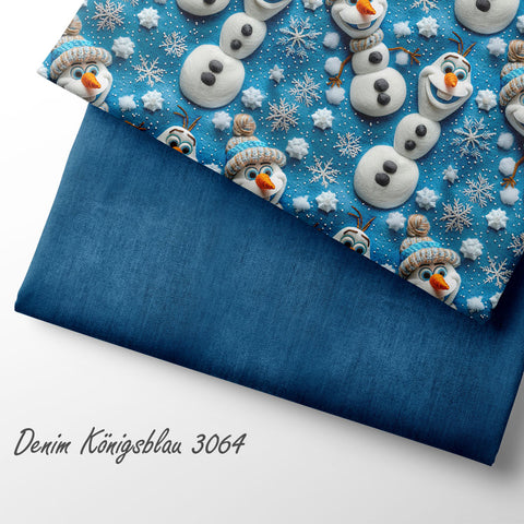 French Terry Denim Königsblau 3064 (Bio) VORBESTELLUNG