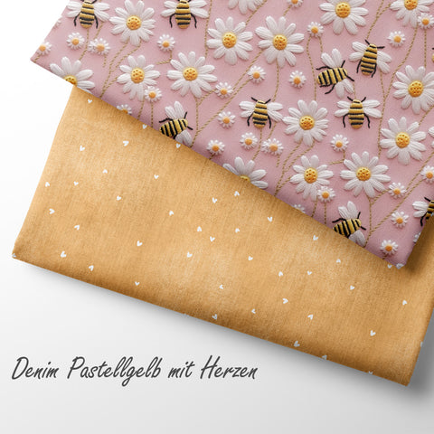 French Terry Gänseblümchen und Bienen 3 D (Bio) VORBESTELLUNG