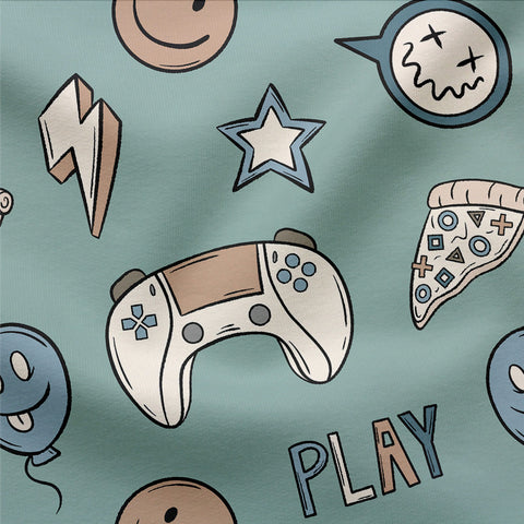 Jerseystoff Gamer Time Grün 3451 (Bio)