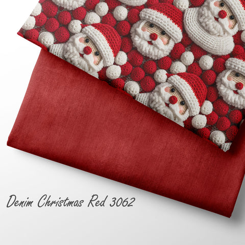 French Terry Denim Christmas Red 3062 (Bio) VORBESTELLUNG