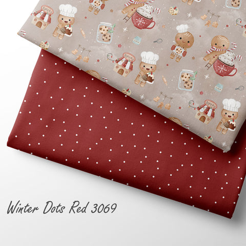 French Terry Winter Dots Red 3069 (Bio) VORBESTELLUNG