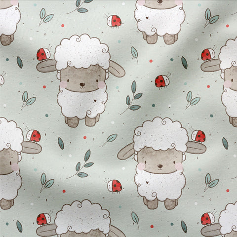 Jerseystoff Glücksschäfchen Grün 3473 (Bio)