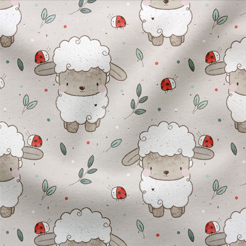 Jerseystoff Glücksschäfchen Neutral 3474 (Bio)