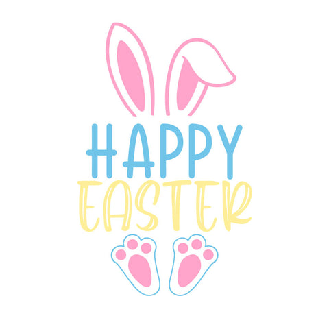 Bügelbild Happy Easter (Hase) Maxi