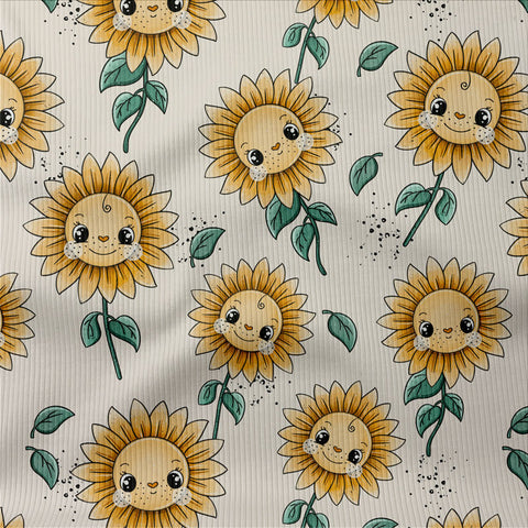 Rippjersey Happy Sunflowers 3359 (Bio) VORBESTELLUNG