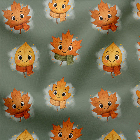 French Terry Happy Leaves 2972 (Bio)