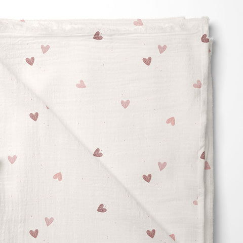 Musselin Double Gauze Heart Whisper 3442 (Bio)