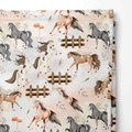 Musselin Double Gauze Horse Love (Swirl)