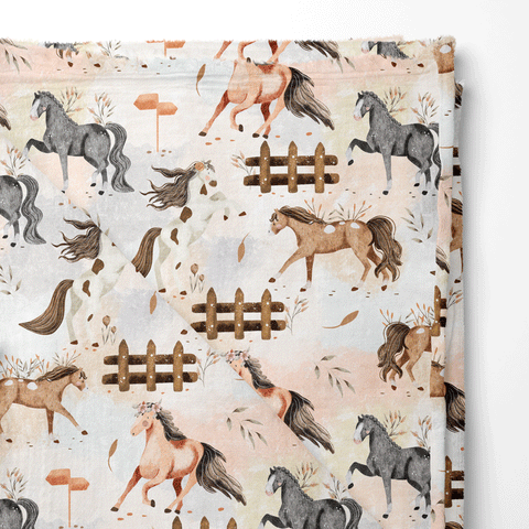 Musselin Double Gauze Horse Love (Swirl)