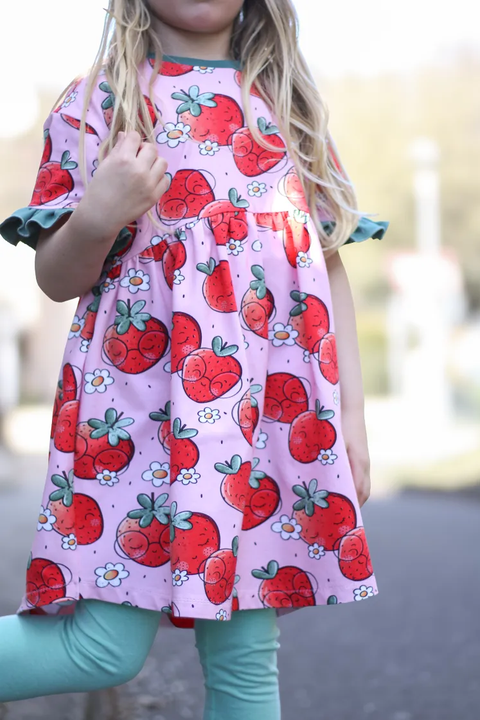 Schnittmuster Rüschenkleid Mariella Strickware 74-158