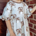 Schnittmuster Rüschenkleid Mariella Strickware 74-158