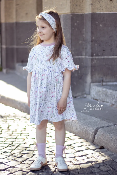 Schnittmuster Rüschenkleid Mariella Strickware 74-158
