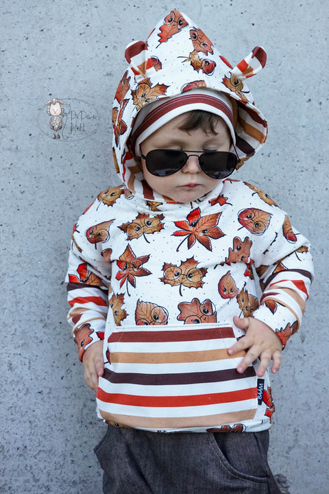 French Terry Nerdie Leaves Weiß (Bio)