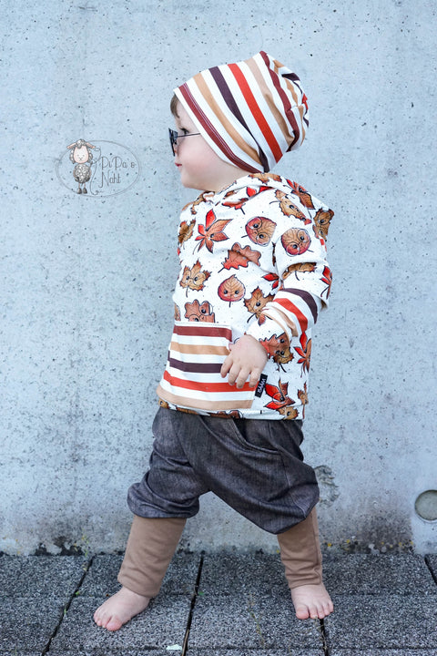 French Terry Nerdie Leaves Weiß (Bio)