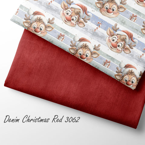 French Terry Denim Christmas Red 3062 (Bio) VORBESTELLUNG