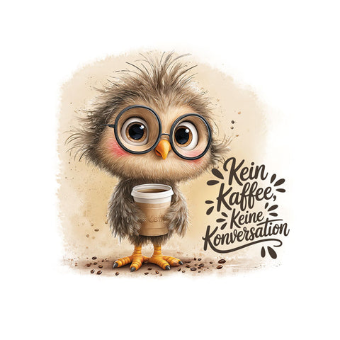 Glassticker Kein Kaffee - Keine Konversation Größe M