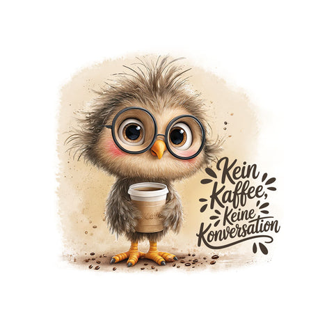 Bügelbild Kein Kaffee - Keine Konversation Medium