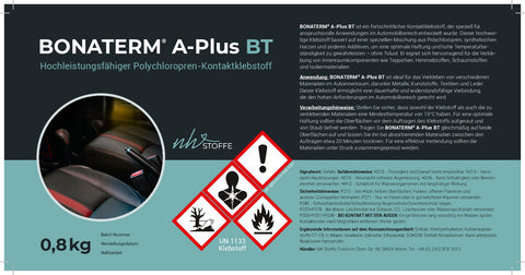 Bonaterm A+ BT Kontaktkleber 0,8 kg – Produktetikett