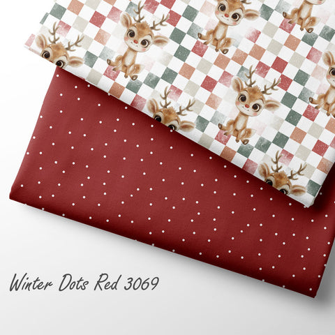 French Terry Winter Dots Red 3069 (Bio) VORBESTELLUNG