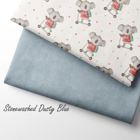 Jersey Stoff Stonewashed Dusty Blue (Bio) VORBESTELLUNG