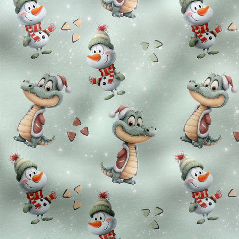 French Terry Krok and Frosty Grün 3024 (Bio) VORBESTELLUNG