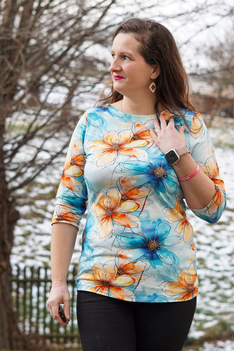 Jersey Marble Aquarell Flowers 3374 (Bio) VORBESTELLUNG