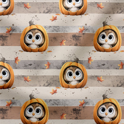 Jerseystoff Kürbis Eule 2935 (Bio)