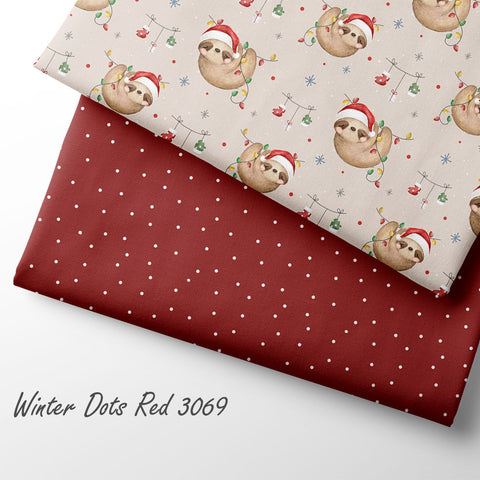 French Terry Winter Dots Red 3069 (Bio) VORBESTELLUNG