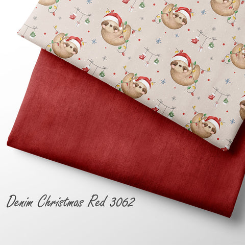 French Terry Denim Christmas Red 3062 (Bio) VORBESTELLUNG