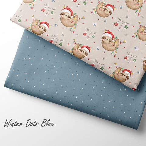 French Terry Winter Dots Blue (Bio) VORBESTELLUNG