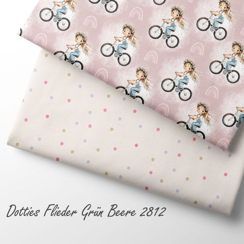 Jersey Stoff Dotties Flieder Grün Beere 2812 (Bio) VORBESTELLUNG