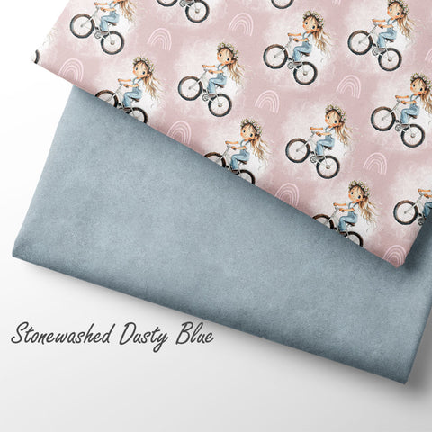 Jersey Stoff Stonewashed Dusty Blue (Bio) VORBESTELLUNG