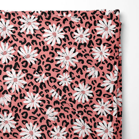 Musselin Double Gauze Leo Daisy Pink 3605 (Bio)