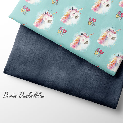 French Terry Denim Dunkelblau
