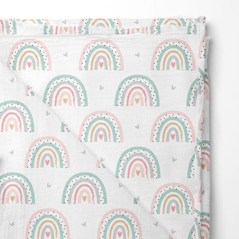 Musselin Double Gauze Lovely Rainbows (Bio)