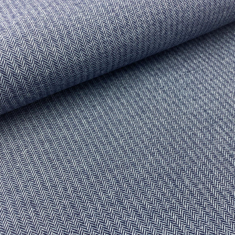 Jaquard Jersey Fischgrät Marineblau Hellblau