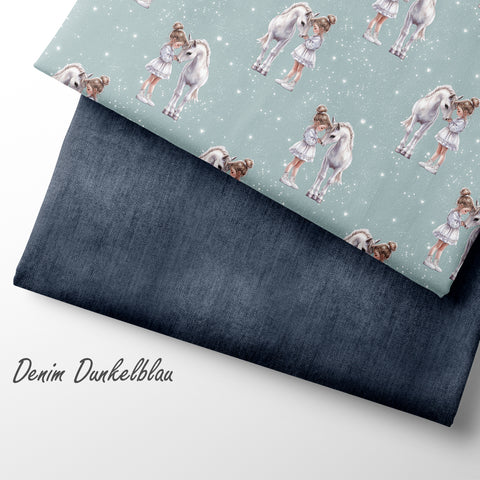 French Terry Denim Dunkelblau