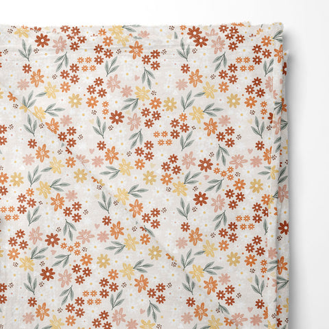 Musselin Double Gauze Minimalistic Flowers (Bio)