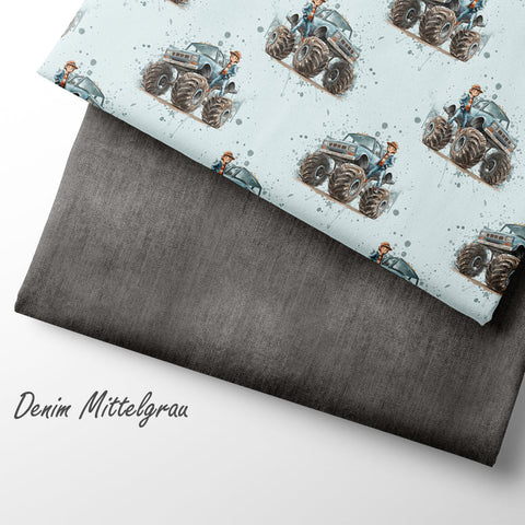 French Terry Denim Mittelgrau