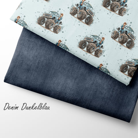 French Terry Denim Dunkelblau