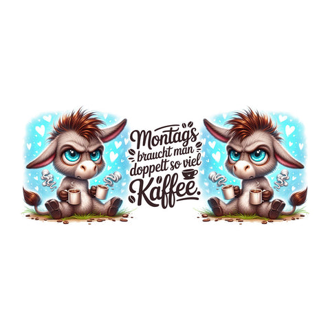 Glassticker Montags ohne Kaffee Größe M