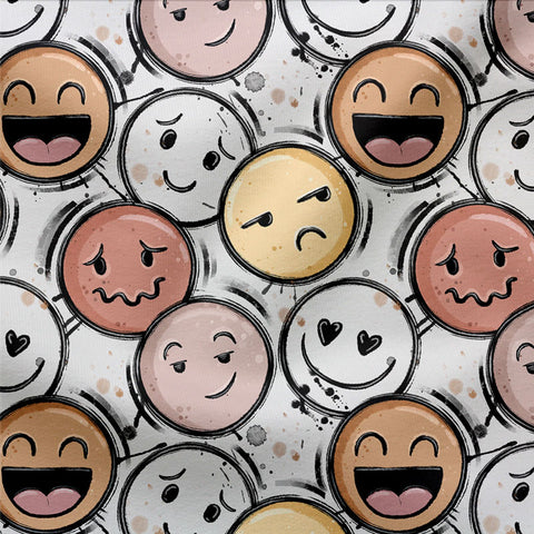 French Terry Mood Smileys Gelb Neutral 2889 (Bio)